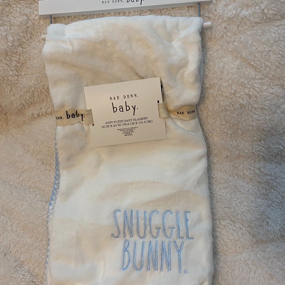 BNWT Rae Dunn "Snuggle Bunny" plush baby blanket